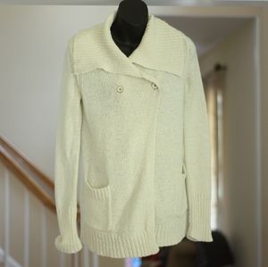 J. CREW Cream Large Collar Sweater